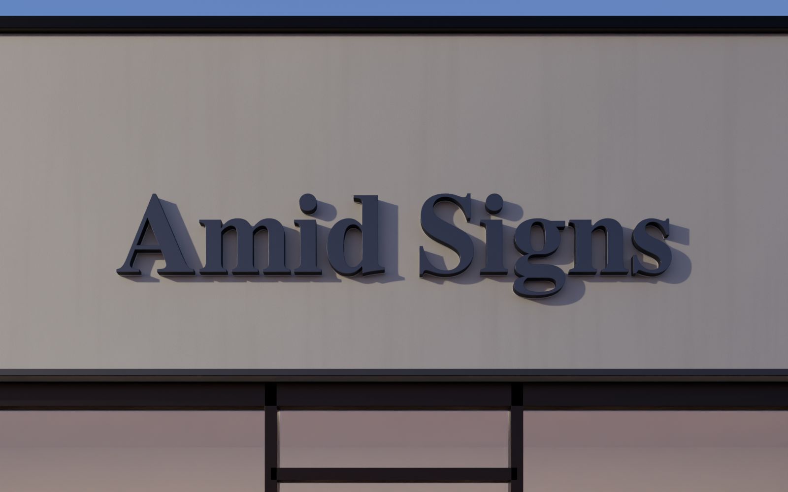 Halo-lit letters switched off on a storefront
