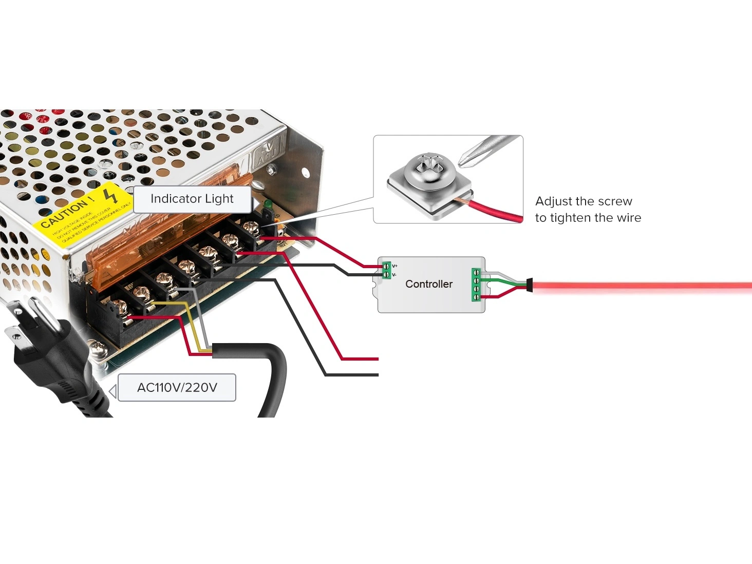 Power supply input 110v-230v output 12v transformer adapter driver for LED neon signs